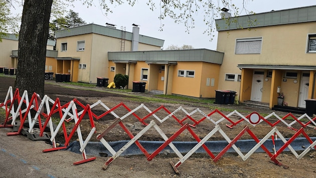 So sieht die Anlage jetzt aus, Parkplatz gibt es keinen mehr.