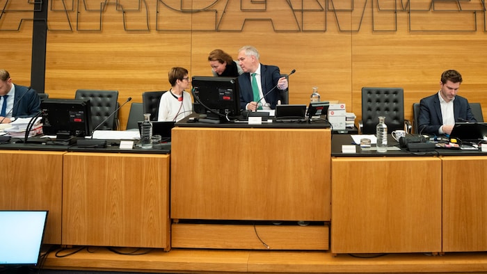 Verfahrensrichterin Christa Edwards und Vorsitzender Walter Rosenkranz: Die Signa-Fragen sorgten ...