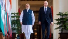 Indiens Premierminister Narendra Modi mit Bundeskanzler Christian Stocker.