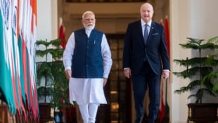 Indiens Premierminister Narendra Modi mit Bundeskanzler Christian Stocker.