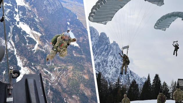 Durchtrainierte und bestens ausgebildete Soldaten des Bundesheer-Eliteverbandes Jagdkommando im ...