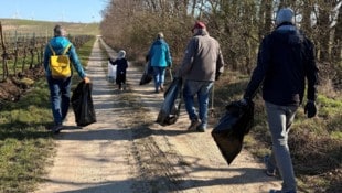 Die Flurreinigung in Gols brachte erfreulich wenige Flaschen und Dosen.