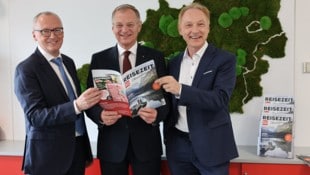 Reisezeit-Magazin Oberösterreich: Der geschäftsführende „Krone“-Chefredakteur Klaus Herrmann, LH ...
