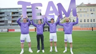 Andi Herzog, Viktoria Schnaderbeck, Jakob Pokorny und Konrad Laimer sind ...