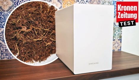 Der „Speisereste-Entsorger“ von Dreame verwandelt Bioabfälle in fertigen Kompost.