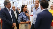 Herzogin Meghan und Prinz Harry im Gespräch mit  Elon Zizerb