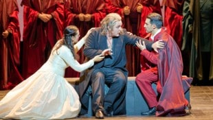 Sorgten für ein emotional dichtes Finale: Federica Lombardi (Amelia), Ludovic Tézier (Simon ...