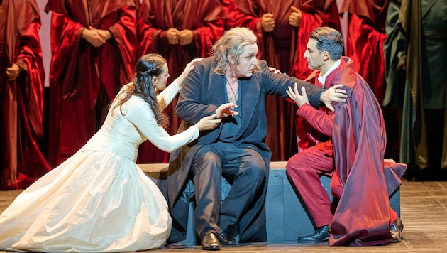 Sorgten für ein emotional dichtes Finale: Federica Lombardi (Amelia), Ludovic Tézier (Simon ...