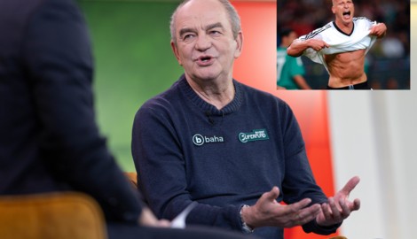 Herbert Prohaska, Carsten Jancker und Carina Wenninger werden in der Luftburg beim ...