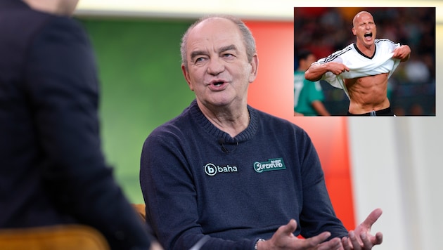 Herbert Prohaska, Carsten Jancker und Carina Wenninger werden in der Luftburg beim ...