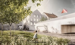 Dieses Rendering zeigt, wie das Hitlerhaus in Braunau aussehen soll.
