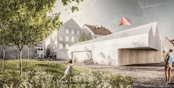 Dieses Rendering zeigt, wie das Hitlerhaus in Braunau aussehen soll.
