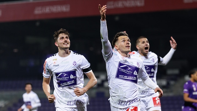 Florian Rieder schoss am Freitagabend Austria Salzburgs Tor beim 1:1 gegen die Young Violets.