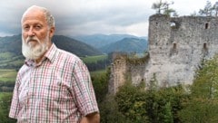 Peter Mayer will die Burgruine Kaisersberg verkaufen. 