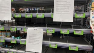 Gähnende Leere: Bei Spar räumte man sämtliche HiPP-Produkte weg.