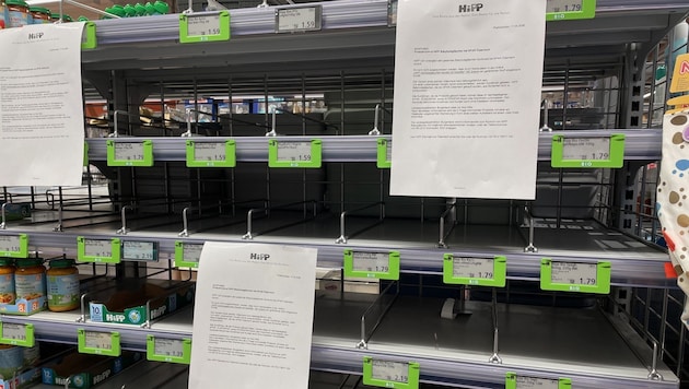 A gaping void: Spar removed all HiPP products from its shelves.