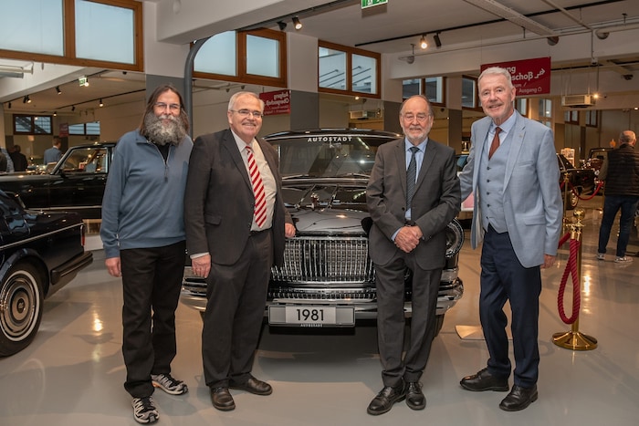 Fehr Jun., Kurator Wolfgang Brandstetter, Seniorchef Friedrich Fehr und Bürgermeister Klaus ...