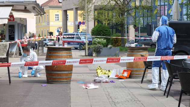 Ermittler sicherten Spuren am Tatort am Südbahnhofmarkt.
