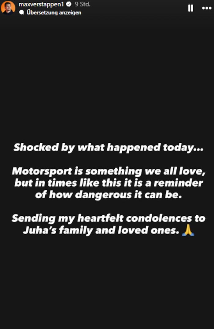 Auch Max Verstappen zeigt sich geschockt.