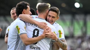 Sandro Ingolitsch (r.) traf gegen die WSG Tirol in der 2. Minute zum 1:0 für Altach.