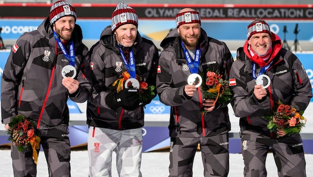 Dominik Landertinger, Simon Eder, Daniel Mesotitsch, Christoph Sumann (v. li.).