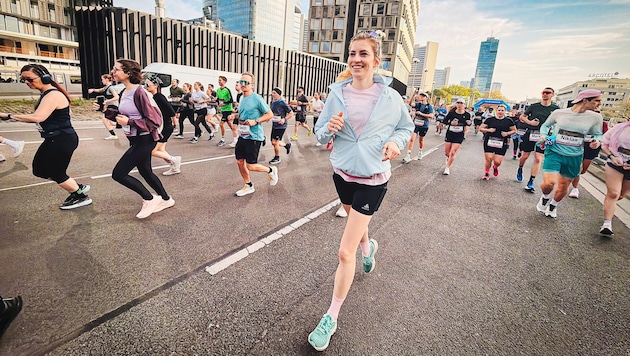 Jana teste die Laufbekleidung beim Vienna City Marathon.