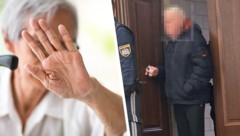 Eine 77-jährige Frau (Symbolfoto links) überlebte wohl nur dank eines Passanten die Angriffe ...