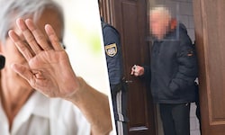Eine 77-jährige Frau (Symbolfoto links) überlebte wohl nur dank eines Passanten die Angriffe ...