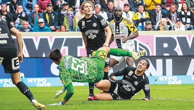 Sturms Nummer eins hexte gegen den LASK fast jeden Ball weg.