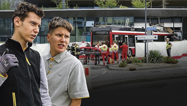 Die Billa-Plus-Mitarbeiter Benjamin Cirkin und Tobis Rubin bekamen den fatalen Unfall aus ...