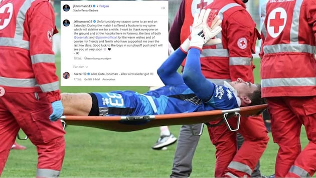 Jonathan Klinsmann erlitt am Wochenende einen Halswirbelbruch. Und spielte das Match noch zu ...