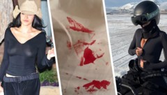 Kälte-Schock! Model Sarah Jane Nader musste schmerzhaft erfahren, dass Metall und Minusgrade ...