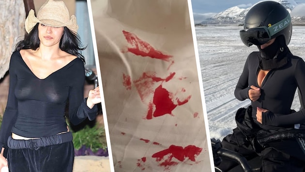 Kälte-Schock! Model Sarah Jane Nader musste schmerzhaft erfahren, dass Metall und Minusgrade ...