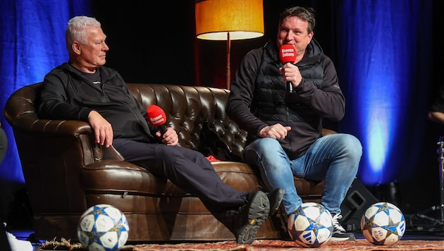 Wo Toni Polster (li.) und Andi Herzog, bleibt kein Auge trocken.