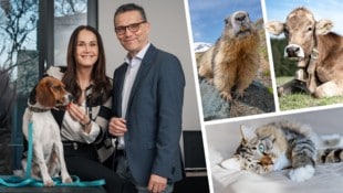 „Krone“-Tierecke-Ressortleiterin Maggie Entenfellner und Vetmeduni-Rektor Matthias Gauly stehen ...