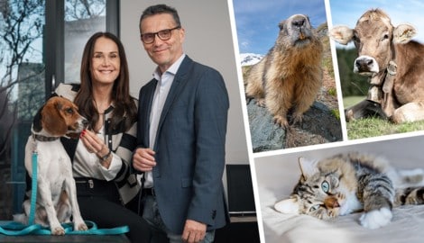 „Krone“-Tierecke-Ressortleiterin Maggie Entenfellner und Vetmeduni-Rektor Matthias Gauly stehen ...