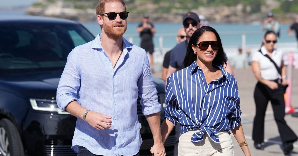 Title: Meghan and Harry Swarmed by Hundreds of Fans During Australia Visit