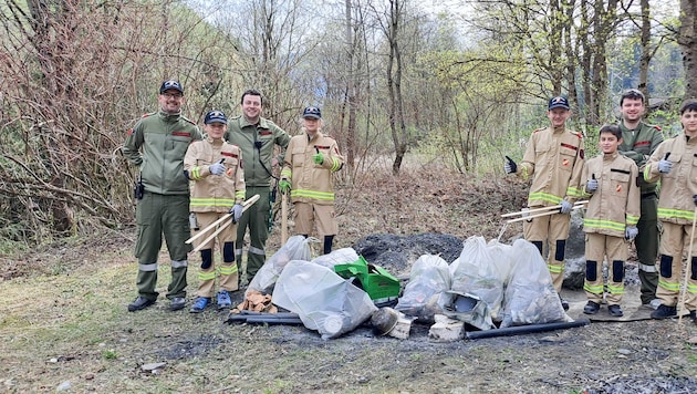 Rund 1,5 Kubikmeter Restmüll sammelten die fleißigen jungen Florianijünger.