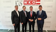 Jürgen Mandl (WK), Günther Goach (AK), Daniel Fellner (SP) und Martin Gruber (VP) (vl).
