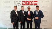 Jürgen Mandl (WK), Günther Goach (AK), Daniel Fellner (SP) und Martin Gruber (VP) (vl).