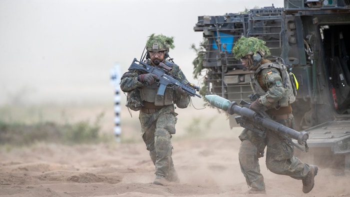 Deutsche Bundeswehrsoldaten bei einer NATO-Übung in Litauen.