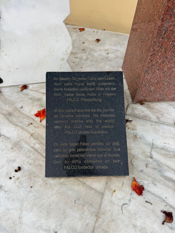 Pircher mit einer Momentaufnahme der Erinnerungstafel nahe der Unfallstelle.