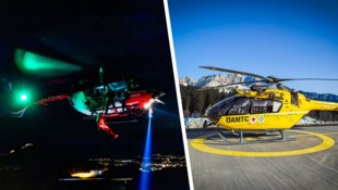 Der Notarzthubschrauber RK-2 aus Reutte erhält für seine Nachteinsätze mit Seilwinde breites ...