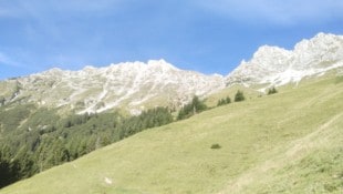 Das Jagdgebiet Nordkette mit Frau Hitt und Brandjochspitze hoch über der Landeshauptstadt