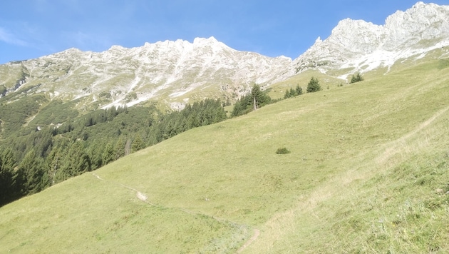 Das Jagdgebiet Nordkette mit Frau Hitt und Brandjochspitze hoch über der Landeshauptstadt