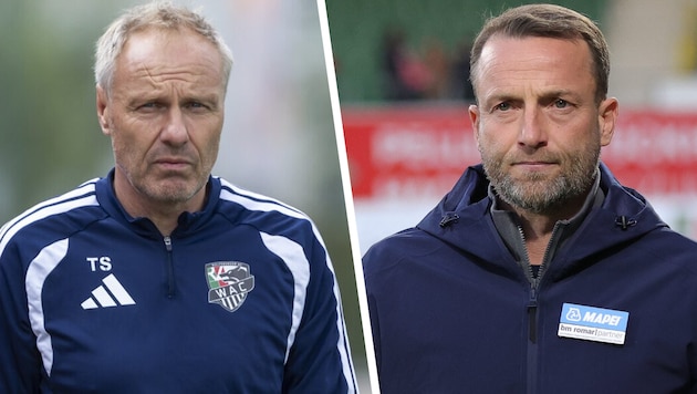 WAC-Trainer Thomas Silberberger und GAK-Coach Ferdinand Feldhofer