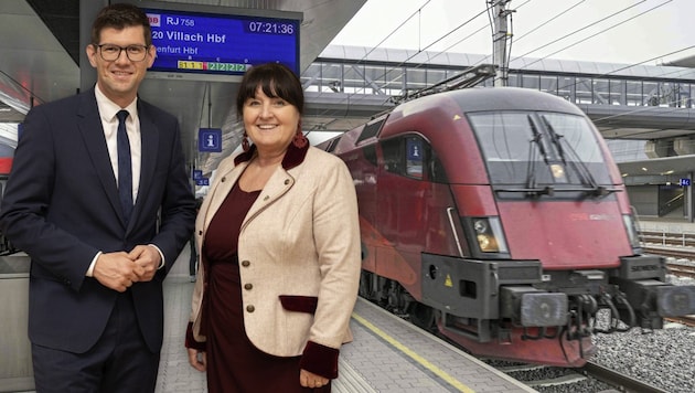 Martin Gruber und Manuela Khom wollen ein Ende des Stückelungsverbots auf der Koralmstrecke.