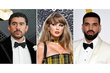 Taylor Swift, Bad Bunny (links) und Drake (rechts) sind die meistgehörten Musikstars in der ...