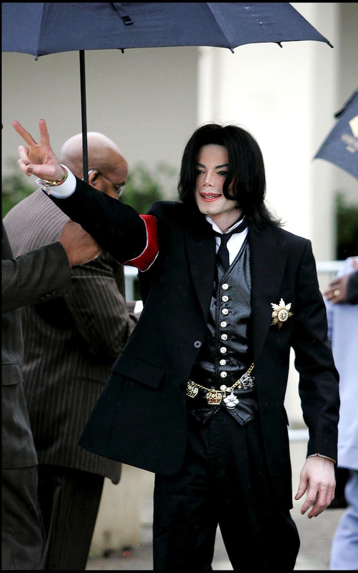 Michael Jackson während seine Prozesses
