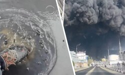 Über der Stadt Tuapse gab es gigantische Rauchwolken, schwarzer Regen fiel vom Himmel.